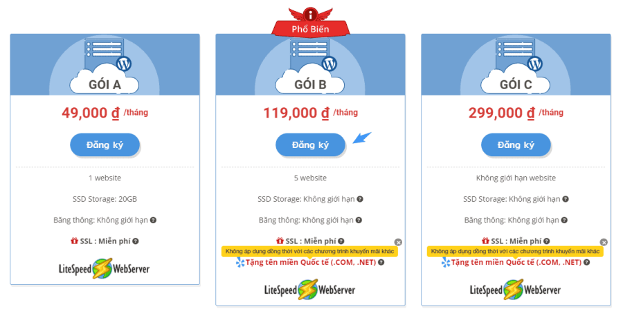 chọn gói hosting inet phù hợp