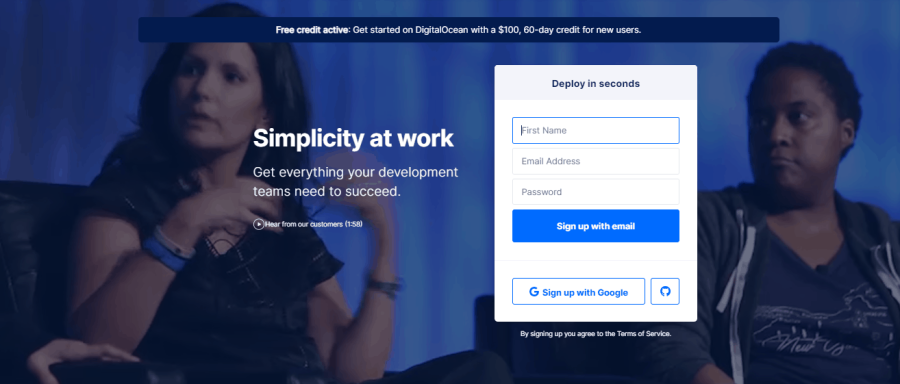 đăng ký 100$ digitalocean coupon
