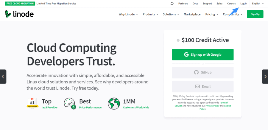 đăng ký tài khoản linode