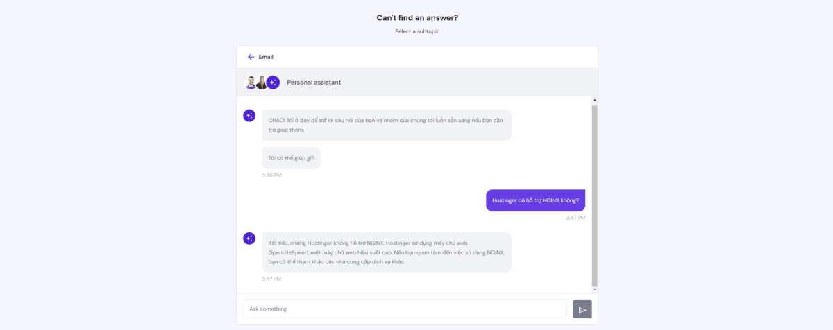 đánh giá hỗ trợ của hostinger