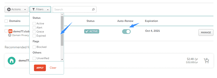 giao diện quản trị của namecheap