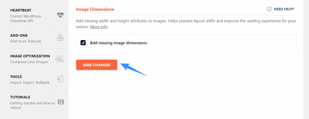 add missing image dimensions wp rocket