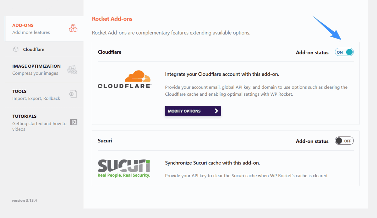 các add on của plugin wp rocket