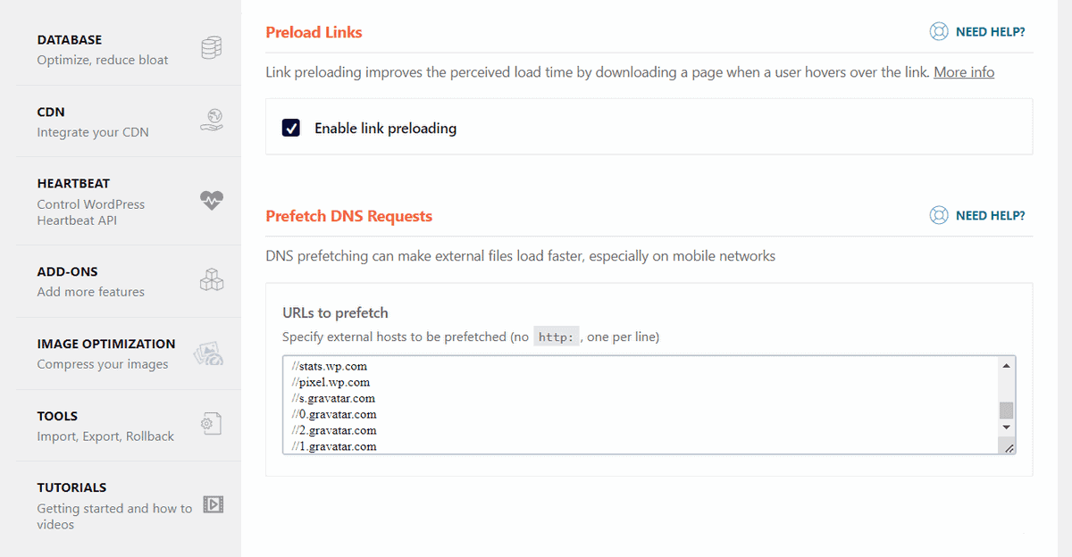 hướng dẫn preload link wp rocket