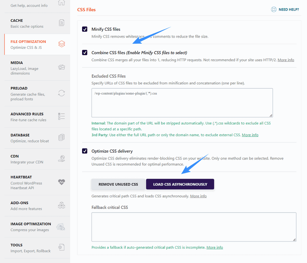 tối ưu css file trên wp rocket