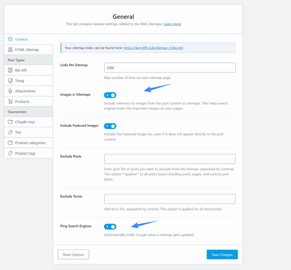 cài đặt sitemap cho rank math seo