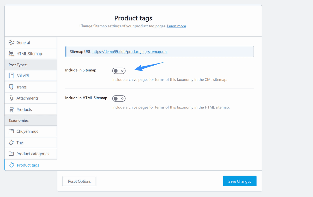 tắt index product tags rank math seo