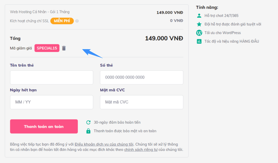 mã giảm giá tại hostinger áp dụng thành công