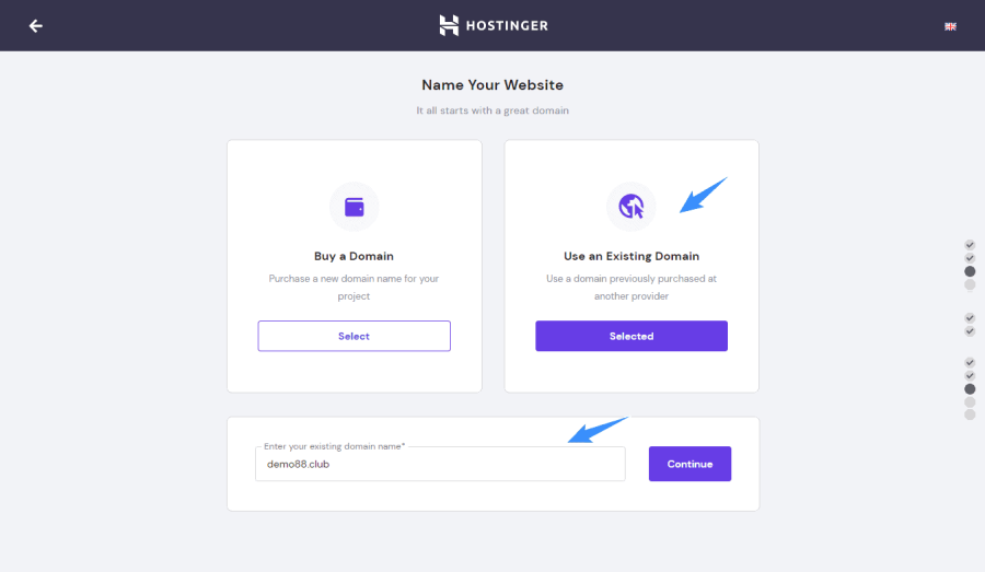 setup tên miền trên hostinger