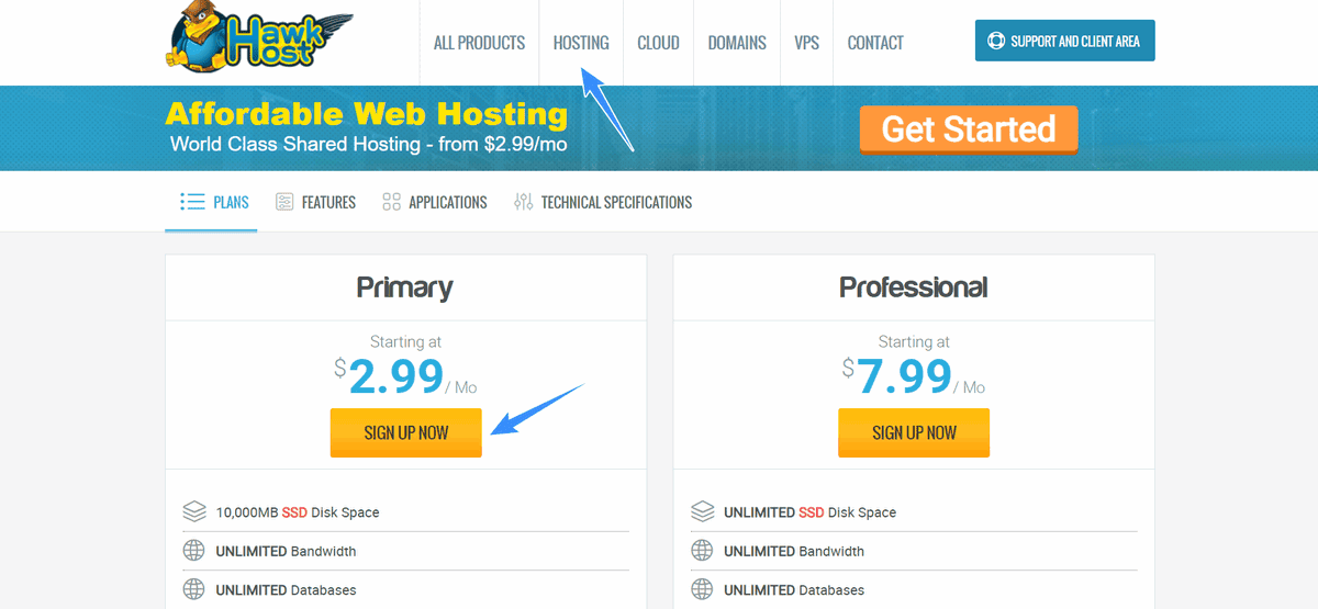hướng dẫn mua hosting hawkhost gói share web