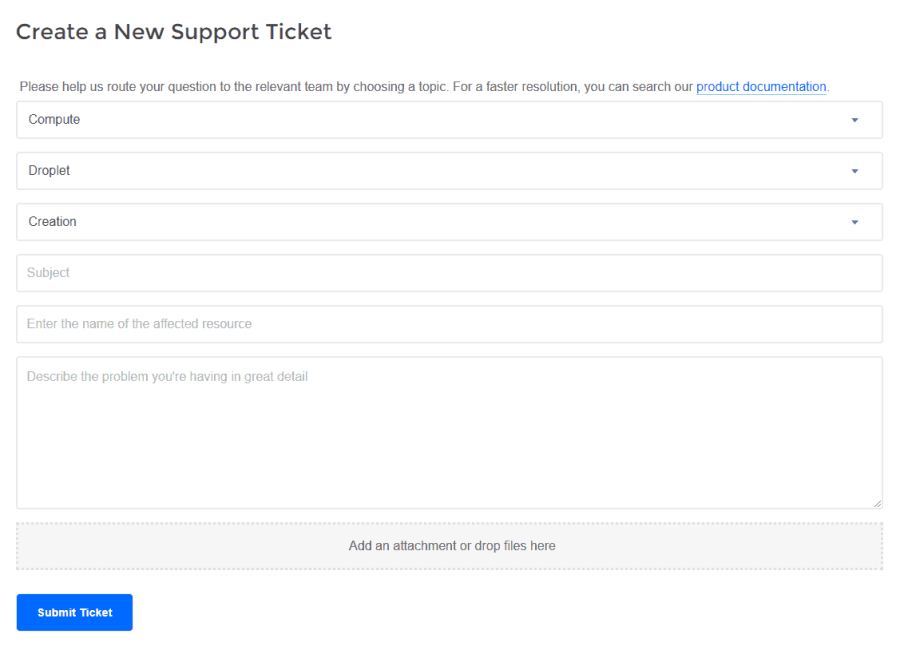 đánh giá ticket hỗ trợ digitalocean