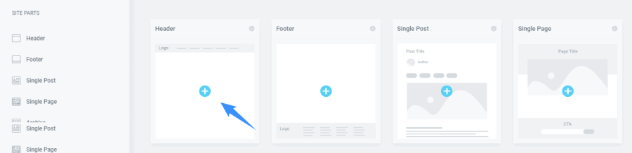 chọn builder header elementor pro