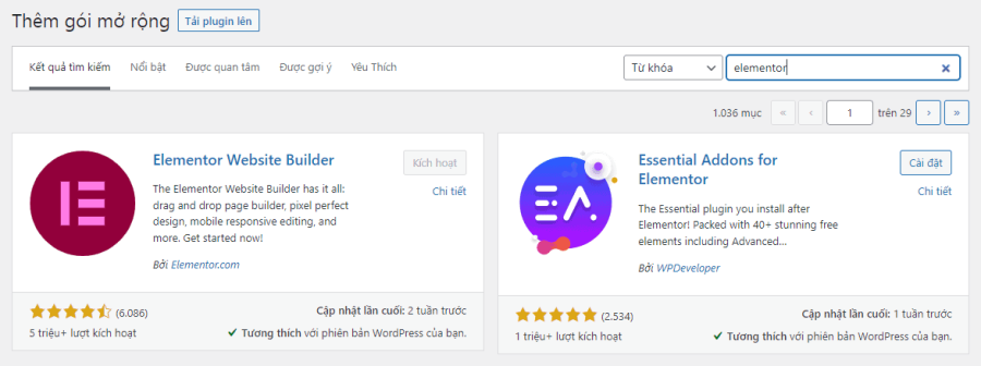 hướng dẫn cài đặt elementor