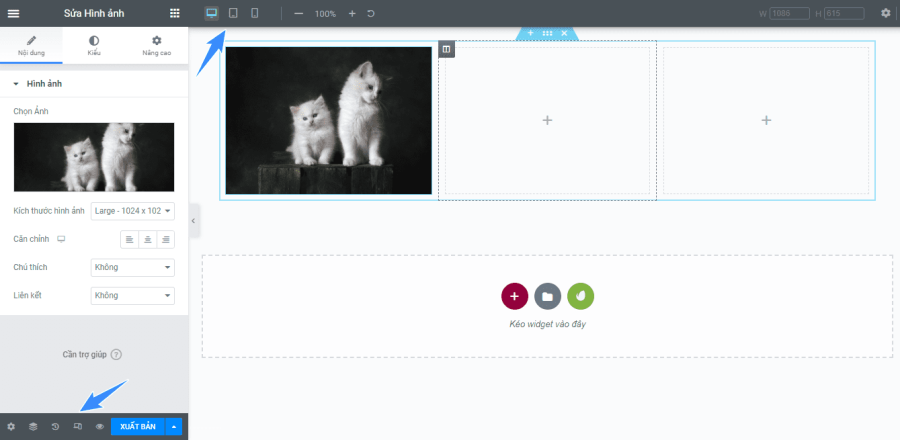 responsive tren thiet bi khac nhau elementor