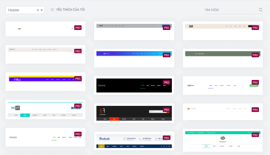template header elementor