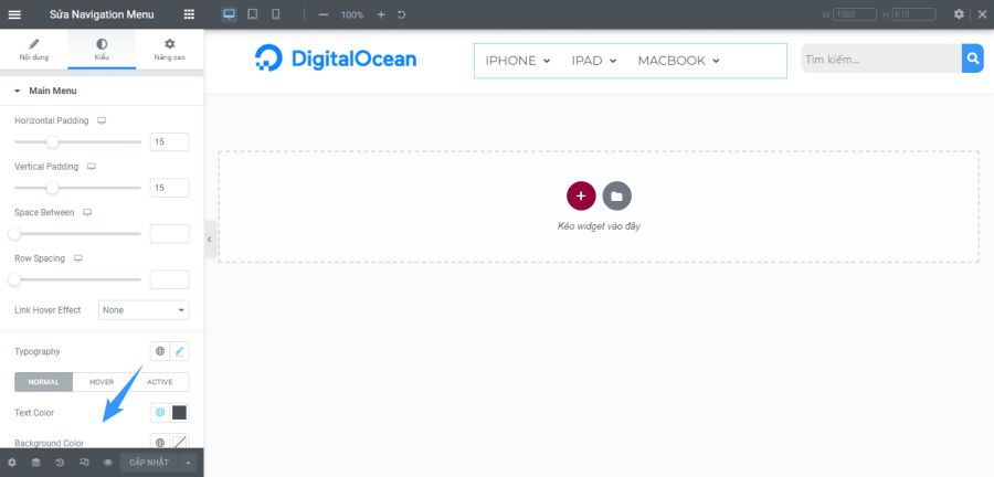 thiết lập responsive elementor header and footer builder