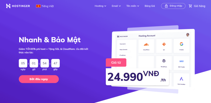 hostinger top 10 hosting tốt nhất 2022