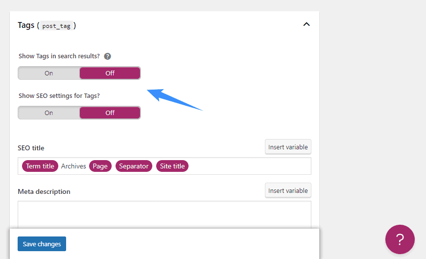 noindex post tags yoast seo