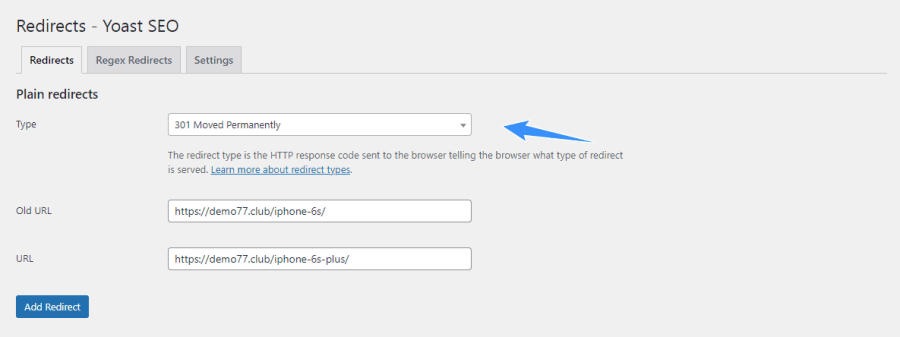 redirect trên yoast seo premium