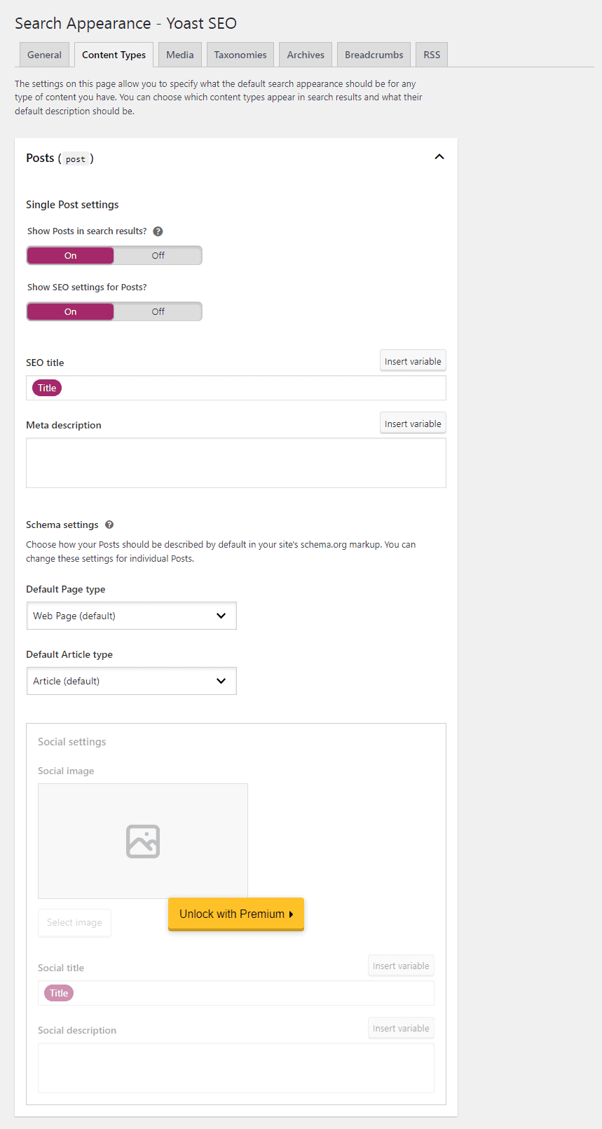 thiết lập meta cho yoast seo post