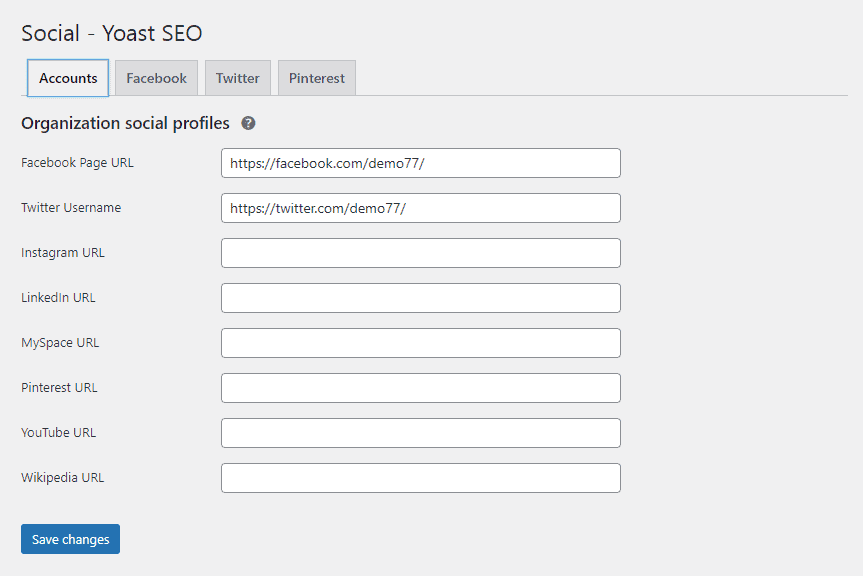 thiết lập social yoast seo