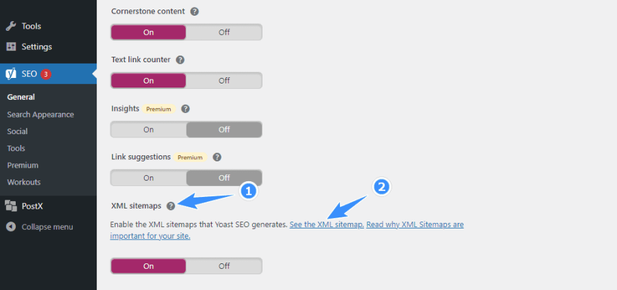 xem sitemaps trên yoast seo