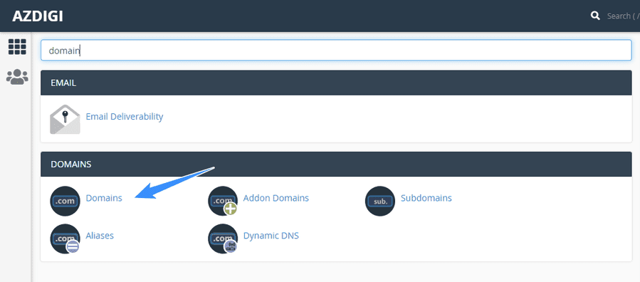đăng nhập cpanel để tạo domain mới