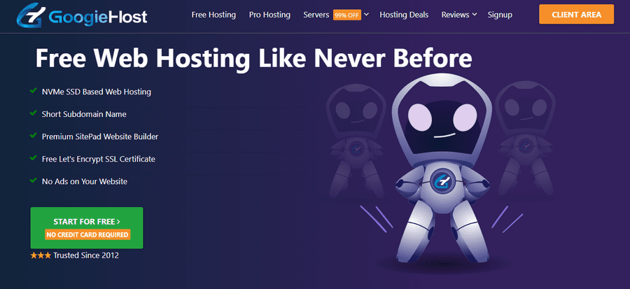 hosting miễn phí googiehost