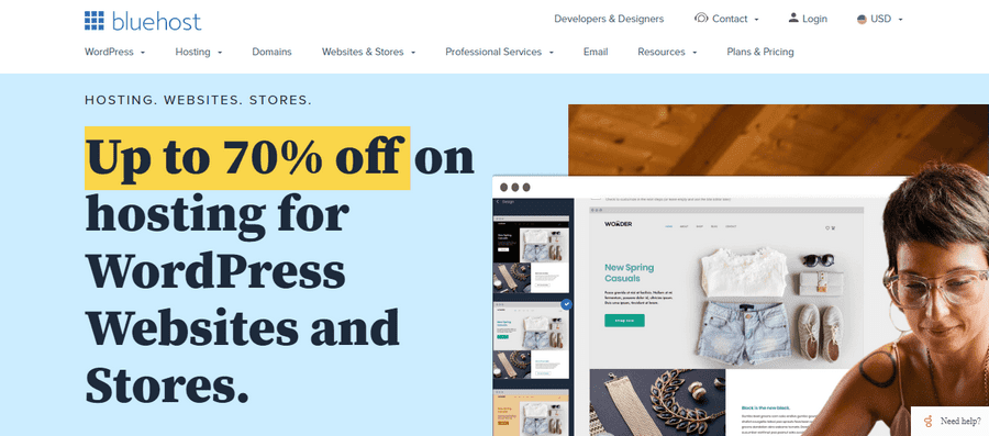 hosting wordpress bluehost