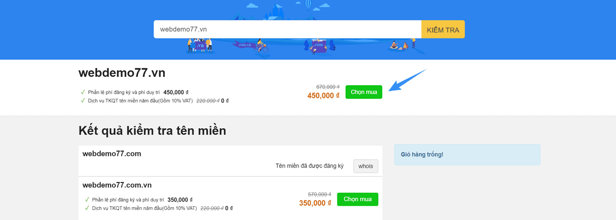 tìm kiếm tên miền .vn bất kỳ