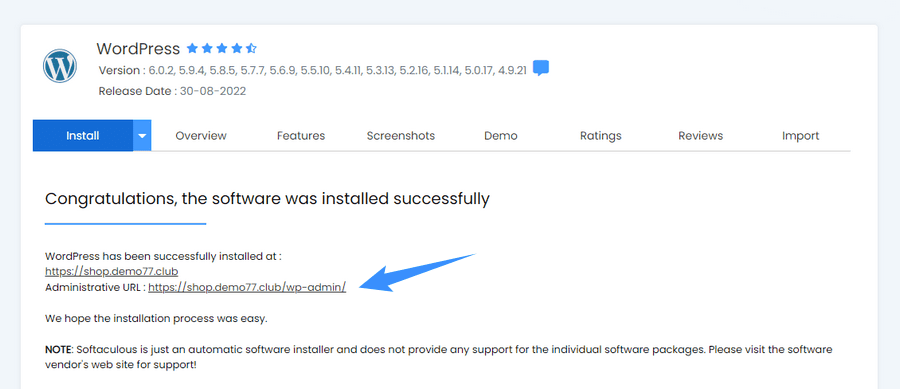 cài đặt website cho subdomain hoàn tất