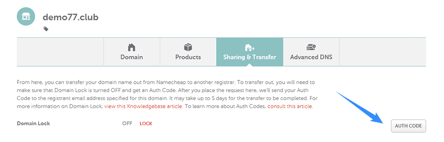 get eppcode cho tên miền namecheap