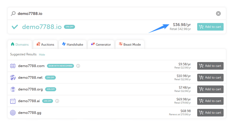giá cả tên miền .io