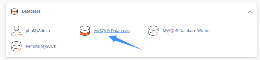 truy cập mysqldatabases để tạo databases