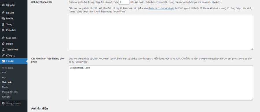 loc cac phan hoi spam wordpress