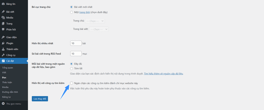 tùy chỉnh đọc trên website WordPress