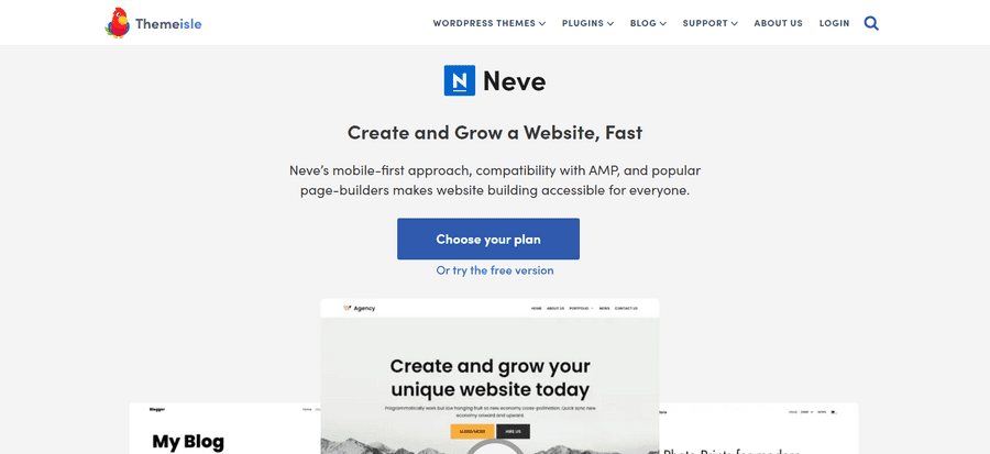 neve theme wordpress cho website bán hàng
