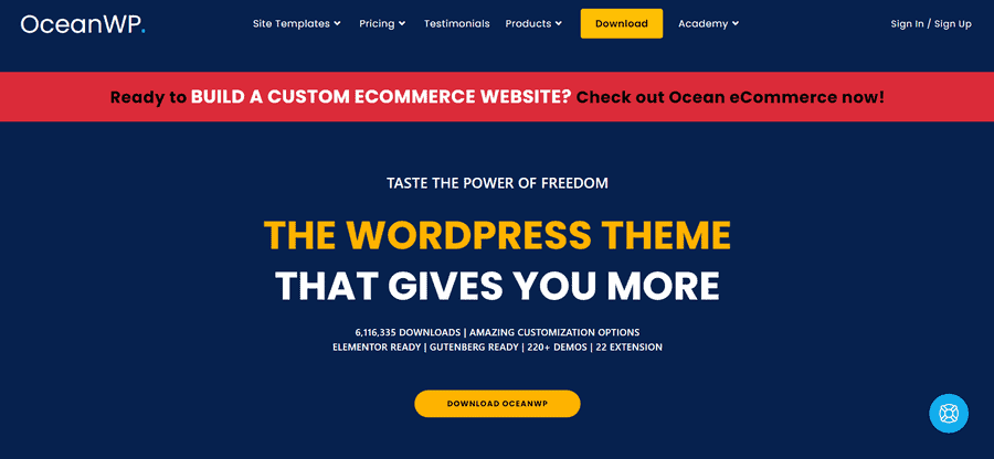 oceanwp theme wordpress ban hang free