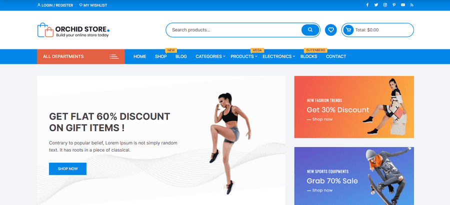 orchild store theme bán hàng wordpress free