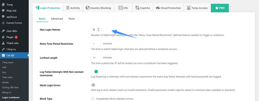 thủ thuật wordpress giới hạn login