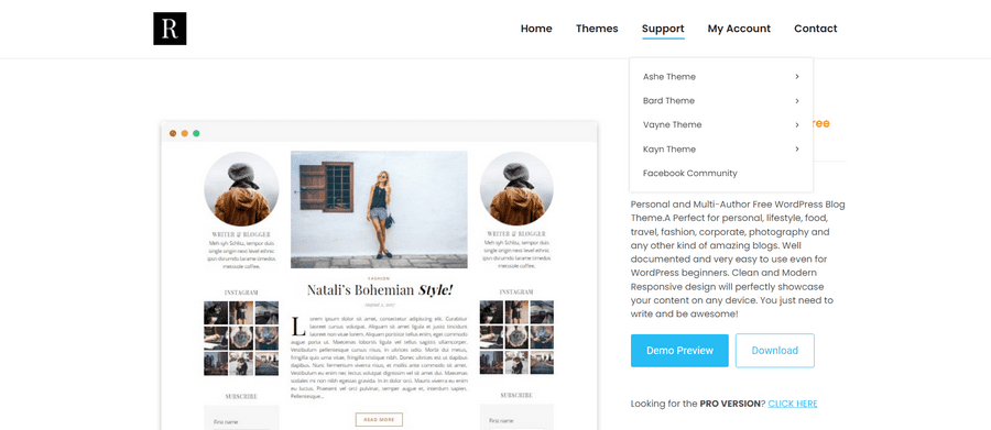wordpress theme miễn phí ashe