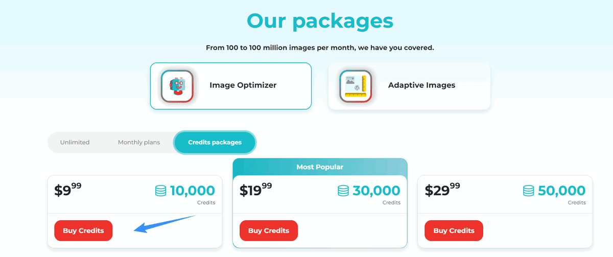 hướng dẫn mua thêm credit cho shortpixel