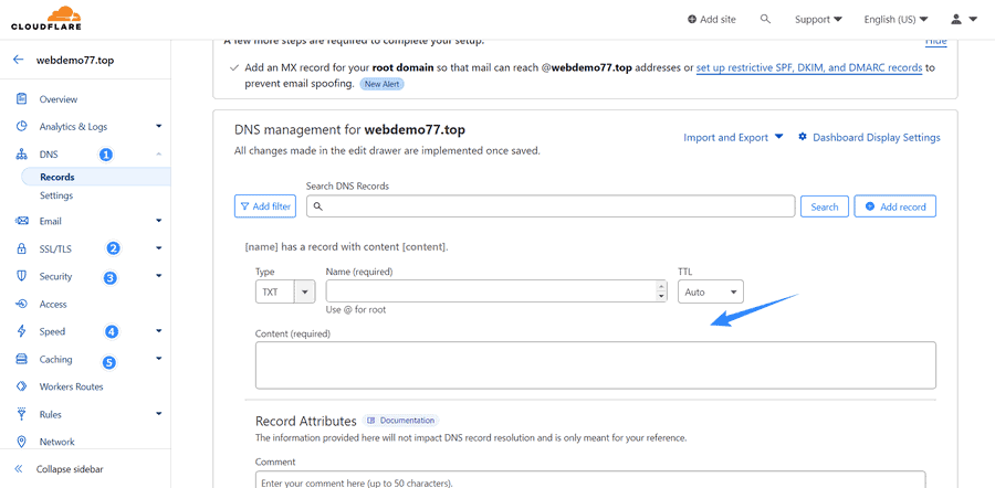 quản lý các bản ghi dns cloudflare