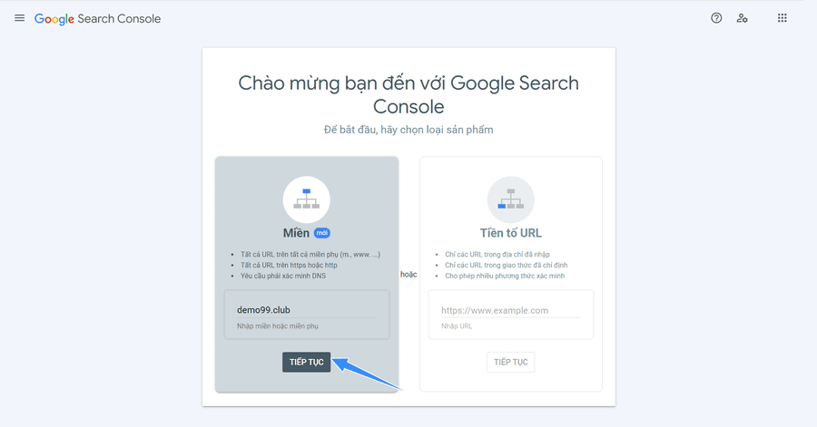 thêm tên miền mới để gửi wordpress sitemaps