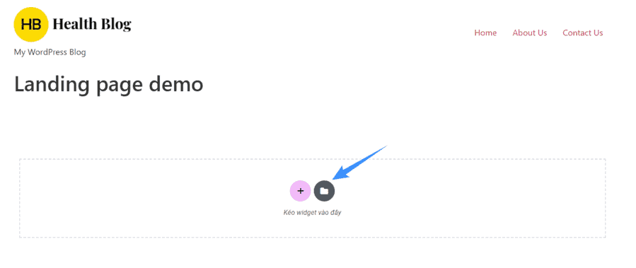 vào thư mục để chèn landing page elementor mẫu