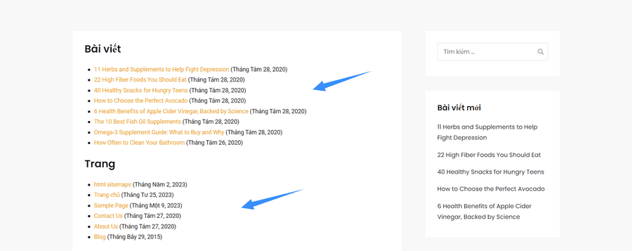 wordpress sitemaps html cơ bản