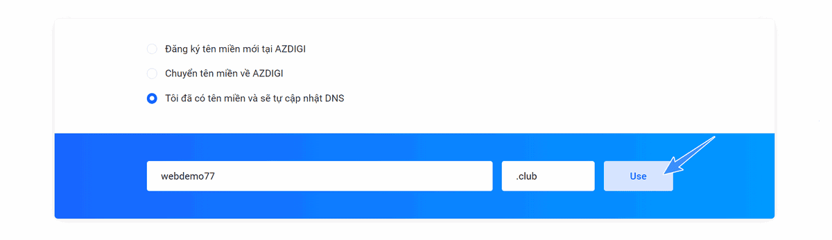 chọn tên miền khi mua hosting azdigi