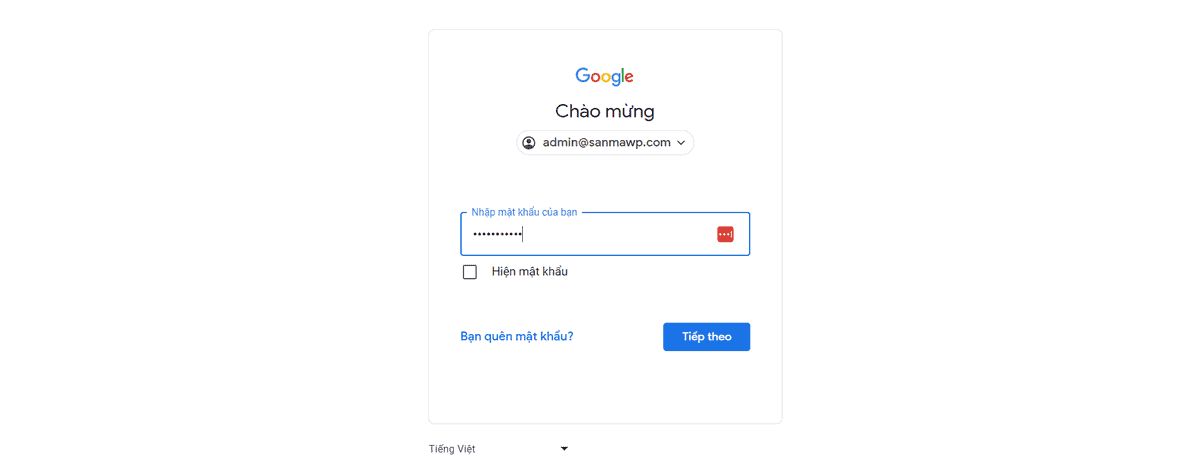 đăng nhập bảng quản trị google workspace
