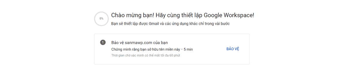 xác thực tên miền google workspace