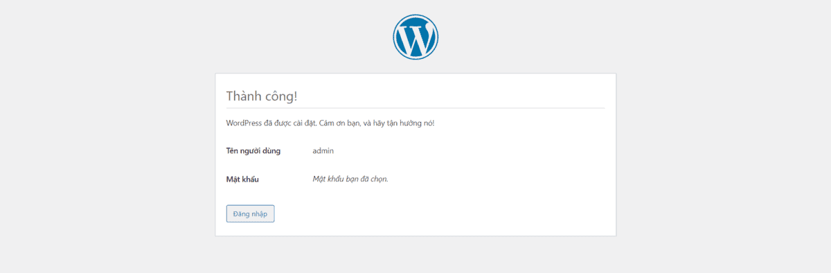 cài đặt wordpress trên directadmin thành công